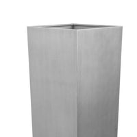 Zeny 48 Inch Tall Planter Vase with Hidden Insert, Tapered Barrel, Silver - BM316916