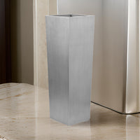 Zeny 48 Inch Tall Planter Vase with Hidden Insert, Tapered Barrel, Silver - BM316916