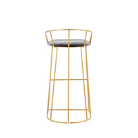 Cato 31 Inch Barstool Chair, Foam, Gray Velvet, Gold Steel Open Frame - BM316944