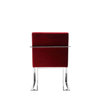 Boly 22 Inch Dining Armchair, Plush Red Velvet, Chrome Cantilever Steel - BM316972