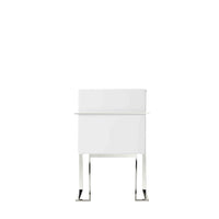 Boly 22 Inch Dining Armchair, Chrome Cantilever Steel, White Faux Leather - BM316973