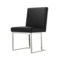 Boly 19 Inch Side Dining Chair Set of 2, Chrome Cantilever Steel Base Black - BM316974