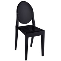 Temmy 20 Inch Set of 4 Dining Chairs, Round Back, Modern Black Acrylic - BM316998