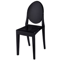 Temmy 20 Inch Set of 4 Dining Chairs, Round Back, Modern Black Acrylic - BM316998