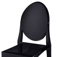 Temmy 20 Inch Set of 4 Dining Chairs, Round Back, Modern Black Acrylic - BM316998