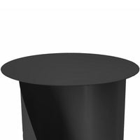 Rati 19 Inch Side End Table with Magazine Rack, Round Top, Black Finish - BM317001