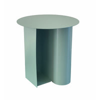 Rati 19 Inch Side End Table with Magazine Rack, Round Top, Green Finish - BM317002