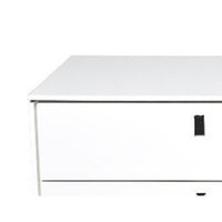 Ida 60 Inch TV Entertainment Console, Drawer, Pull Down Door, White Lacquer - BM317018