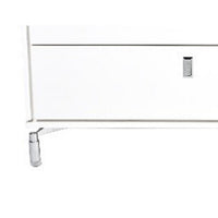 Ida 60 Inch TV Entertainment Console, Drawer, Pull Down Door, White Lacquer - BM317018