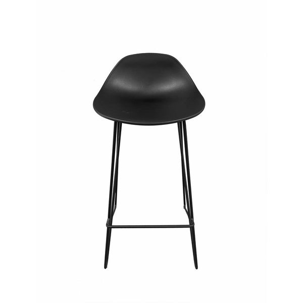 Bert 30 Inch Barstool Chair Set of 2, Low Back, Geometric Black Metal - BM317043