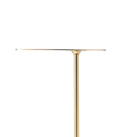 Frank 12 Inch Drink Side End Table, Gold Top, White Marble Solid Cone Base - BM317058