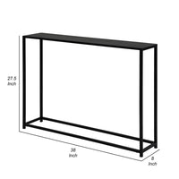 Eme 38 Inch Console Sofa Table, Rectangular Top, Modern Black Metal Frame - BM317075