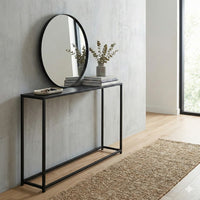 Eme 38 Inch Console Sofa Table, Rectangular Top, Modern Black Metal Frame - BM317075