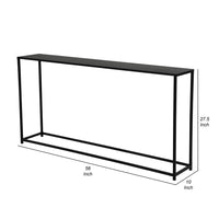 Eme 56 Inch Console Sofa Table, Rectangular Top, Modern Black Metal Frame - BM317076