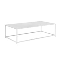 Eme 48 Inch  Coffee Table, Rectangular Tabletop, Modern White Metal Frame - BM317077