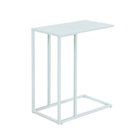 Eme 23 Inch Side End Table, Rectangular Tray Top, Modern White Metal Frame - BM317078