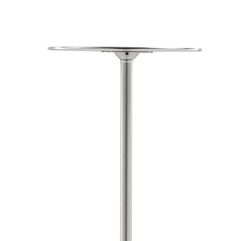 Mars 8 Inch Side End Drink Table, Round, Dome Tapered Base, Silver - BM317080