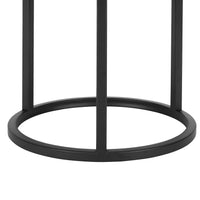 18 Inch Accent Stool Ottoman, Round Seat, Open Metal Frame, Black Finish - BM317090