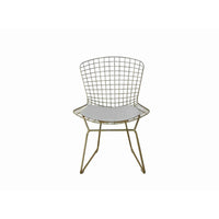 Hely 23 Inch Dining Chair Set of 2, 4 Cushions, Metal Cage Frame, Gold - BM317116