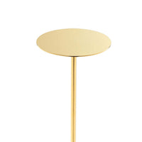 Sen 8 Inch Side End Drink Table, Round, White Genuine Marble, Gold Finish - BM317126