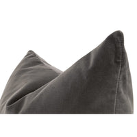 Kodi 26 Inch Set of 2 Accent Throw Pillows, Down Fill, Dark Gray Velvet By Casagear Home