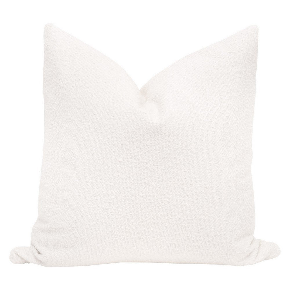 Tomi 26 Inch Set of 2 Boucle Accent Pillows, Down Fill, White Boucle Fabirc By Casagear Home