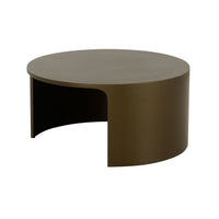 Cid Cody Coffee Table, 32 Inch Round Top, Open Base, Olive Brown Finish - BM317261