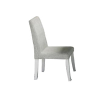 Cid Avi 16 Inch Dining Chair, Set of 2, White Fabric, Soft Cushions, Wood - BM317412