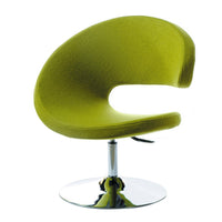 Cid Rory 26 Inch Lounge Chair, Adjustable Height, Green Fabric, Metal, Wood - BM317417