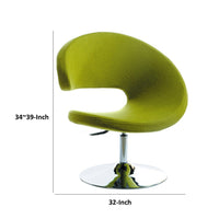 Cid Rory 26 Inch Lounge Chair, Adjustable Height, Green Fabric, Metal, Wood - BM317417