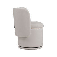 Reno Nori 26 Inch, Swivel Dining Chair, Off White Fabric, Wingback, Wood - BM317430