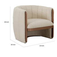 Kojin 33 Inch Accent Chair Set of 2, Cushioned Curved Frame, Beige, Copper - BM317458