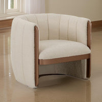 Kojin 33 Inch Accent Chair Set of 2, Cushioned Curved Frame, Beige, Copper - BM317458