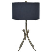 31 Inch Modern Table Lamp, Black Drum Shade, Unique Gilt Base Bronze Metal - BM317472