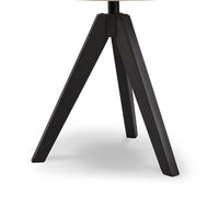 Hena 24 Inch Table Lamp, White Empire Fabric Shade, Black Wood Tripod Base - BM317474