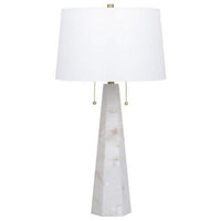 32 Inch Table Lamp, White Drum Shade, Double Pull Chain, Tapered Cone Base - BM317485