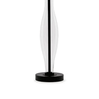 29 Inch Table Lamp Set of 2, Clear Glass Base, Cream Drum Shade, Black - BM317492