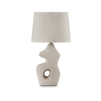 26 Inch Table Lamp Set of 2, Beige Sculptural Base, Empire Fabric Shade - BM317501