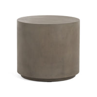 20 Inch Side End Table, Fiber Reinforced Gray Concrete, Modern Round  - BM317503