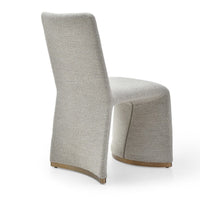 Rox Dining Chair Set of 2, Cushioned Gray Boucle Polyester, Brushed Gold - BM317504