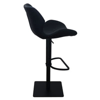 Barstool Chair, Adjustable 21-31 Inch Swivel Black Faux Leather Saddle Seat - BM317509