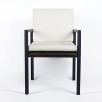 Eni Outdoor Dining Chair Set of 2, Cushioned Seat and Back, White, Black - BM317512