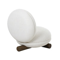 28 Inch Accent Chair, Off White Polyester, Modern Low Round Seat and Back - BM317542