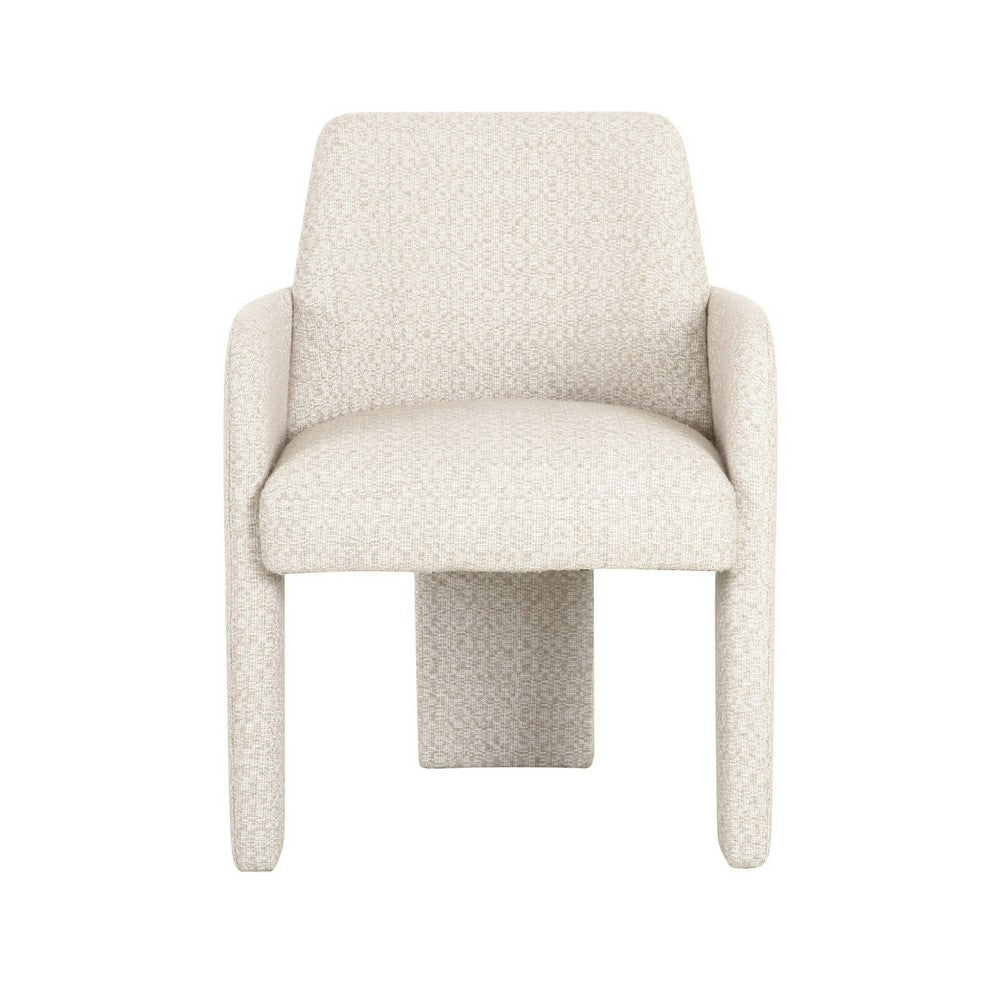 24 Inch Dining Chair, Windsor Back, 3 Panel Legs, Soft Beige Linen Fabric - BM317543