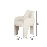 24 Inch Dining Chair, Windsor Back, 3 Panel Legs, Soft Beige Linen Fabric - BM317543