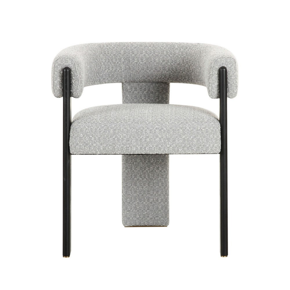 Anta Dining Chair, Curved Modern Art Style, Light Gray Polyester Blend - BM317545