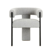 Anta Dining Chair, Curved Modern Art Style, Light Gray Polyester Blend - BM317545