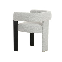 Anta Dining Chair, Curved Modern Art Style, Light Gray Polyester Blend - BM317545