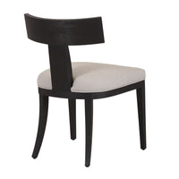 Cid Sten 21 Inch Dining Chair Set of 2, T Shape Back, Beige Linen, Black - BM317555