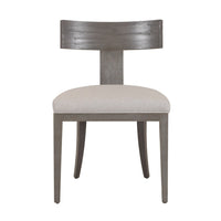 Cid Sten 21 Inch Dining Chair Set of 2, T Shape Back, Beige Linen, Gray - BM317556